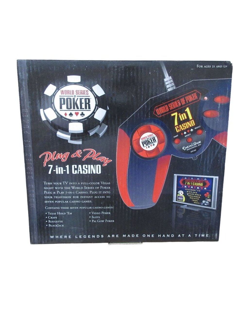 World Series of Poker 7-in-1 Excalibur Casino Plug & Play Video Game Vegas, NIB